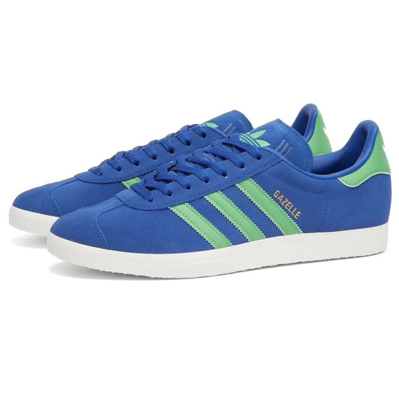 Adidas Gazelle Athletic Sneakers Shoes Blue Green White JH5389 Men's Size 11.5 - Picture 2 of 5